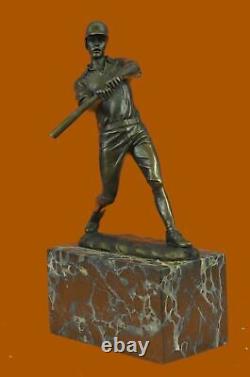 100% Genuine Bronze Cast Brass Baseball Player Batting Vintage Home Office Decor