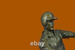 100% Genuine Bronze Cast Brass Baseball Player Batting Vintage Home Office Decor