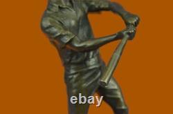 100% Genuine Bronze Cast Brass Baseball Player Batting Vintage Home Office Decor