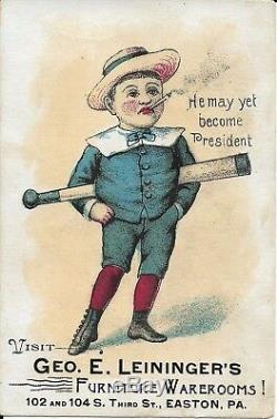 1800s victorian vintage trade advertising card baseball bat furniture