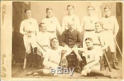 1884 baseball team cabinet photo new York bats uniforms vintage baseball rare