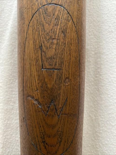 1890s-1900s Antique Vtg Baseball Bat Town Hall Thick Barrel Lathe Marks Turned