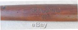 1910-1920 Spalding 100. T Model Baseball Bat Trademark On Knob Vintage Antique