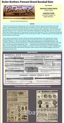 1920s Pennant Brand League Regulation Baseball Bat, No. 557