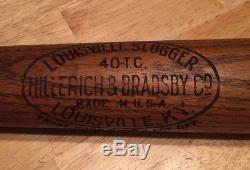 1920s Ty Cobb Hillerich & Bradsby Baseball Bat Detroit Tigers H&B Vintage
