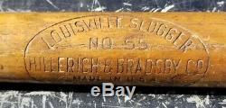 1922-24 KORK GRIP 33 Pat. 1914 Louisville Slugger NO. 55 Baseball Bat VTG ANTIQUE