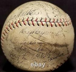 1930 HANK GREENBERG ROOKIE Detroit Tigers Team Signed OAL Ball vtg HOF Gehringer