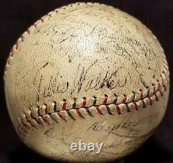 1930 HANK GREENBERG ROOKIE Detroit Tigers Team Signed OAL Ball vtg HOF Gehringer