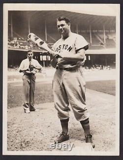 1938 JIMMIE FOXX Red Sox Slugger with HUGE Bat Vintage Baseball Photo