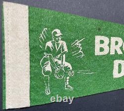 1940s Brooklyn Dodgers Green Felt Wool Vintage Mini Baseball Pennant MLB Fielder