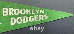 1940s Brooklyn Dodgers Green Felt Wool Vintage Mini Baseball Pennant MLB Fielder