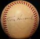 1940s Tommy Henrich Single Signed Baseball New York Yankees Team Auto Vtg Jsa