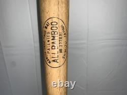 1940s Vintage Japanese Hagoromo Bamboo Professional Baseball Bat Shimizu Japan