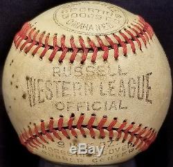 1940s WWII Era Official WESTERN LEAGUE Rare Baseball vtg WW2 Horsehide Cover
