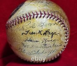 1943 WWII Fort Riley Team Signed Baseball 40s PETE REISER KEN Heintzelman vtg