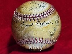 1943 WWII Fort Riley Team Signed Baseball 40s PETE REISER KEN Heintzelman vtg