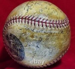 1943 WWII Fort Riley Team Signed Baseball 40s PETE REISER KEN Heintzelman vtg