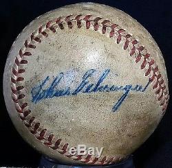 1950s CHARLIE GEHRINGER Signed Baseball Detroit Tigers Team HOF Auto vtg