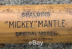 1950s MICKEY MANTLE BASEBALL BAT, SPALDNG 1843 SPECIAL MODEL, ORIGINAL, VINTAGE