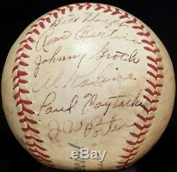 1957 Detroit Tigers Team Signed Baseball JIM BUNNING AL KALINE Auto vtg HOF 50s