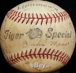 1957 Detroit Tigers Team Signed Baseball JIM BUNNING AL KALINE Auto vtg HOF 50s