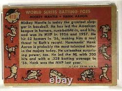 1958 Topps #418 WS Batting Foes Mickey Mantle & Hank Aaron PSA 2 NO CREASES