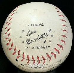 1960s BOB FELLER Signed Baseball vtg old auto Cleveland Indians Team