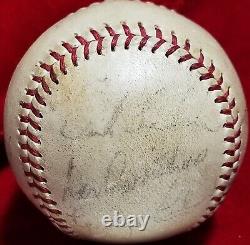 1960s JOHNNY BENCH Signed ONL Giles Ball Auto vtg Clyde Wright Del Rice