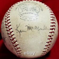 1960s JOHNNY BENCH Signed ONL Giles Ball Auto vtg Clyde Wright Del Rice