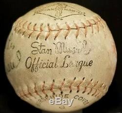 1960s STAN MUSIAL Signed Inscribed Baseball ST LOUIS CARDINALS TEAM vtg HOF