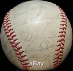 1961 DETROIT TIGERS TEAM Signed OAL Baseball AL KALINE JIM BUNNING CASH vtg