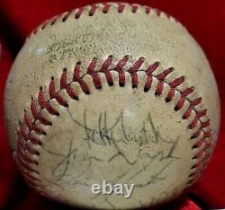 1967 Kansas City Athletics Team Signed Ball JIM CATFISH HUNTER vtg 60s HOF Auto