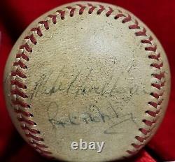 1967 Kansas City Athletics Team Signed Ball JIM CATFISH HUNTER vtg 60s HOF Auto