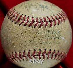 1967 Kansas City Athletics Team Signed Ball JIM CATFISH HUNTER vtg 60s HOF Auto