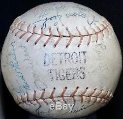 1968 World Series Champion Detroit Tigers Team Signed BASEBALL hof vtg Al Kaline