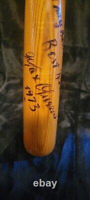 1973 Max Oliveras Signed Baseball Bat Vintage Autographed MLB Collectible