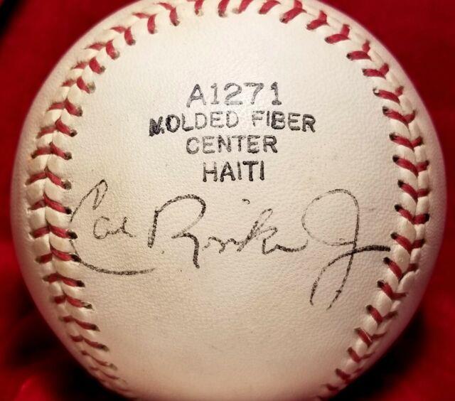 1980s Early Career Cal Ripken Jr Signed Ball Baltimore Orioles Team Hof Vtg Auto