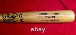 1990 TRAVIS FRYMAN ROOKIE ERA Game Issued Used BAT Detroit Tigers Team SLU vtg