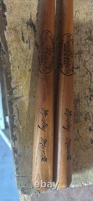 2 Louisville Slugger 125 Mickey Mantle Vintage Wooden Baseball Bats
