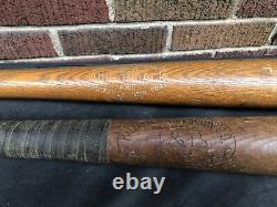 2 vintage old wood baseball ball bat lot Joe Dimaggio NY Yankees 35 old