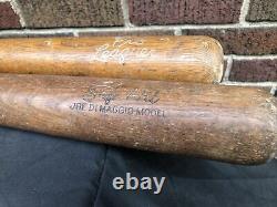 2 vintage old wood baseball ball bat lot Joe Dimaggio NY Yankees 35 old