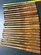 20 Vintage Mini Baseball Bats Souvenir Miniature Lazzeri Traynor Dean With Rack