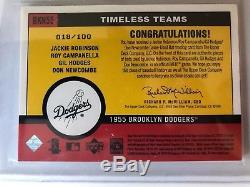 2001 Upper Deck Vintage Timeless Teams Bat Quad Dodgers Jackie Robinson