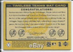 2002 Upper Deck Vintage Timeless Teams Bat Card Yankees Mantle DiMaggio Ruth