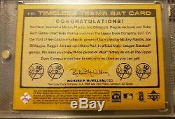 2002 Upper Deck Vintage Timeless Teams Bat Yankees Mantle DiMaggio Babe Ruth