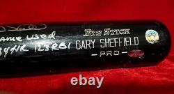 2005 GARY SHEFFIELD Signed Inscribed GAME USED BAT New York Yankees Team vtg