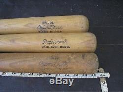 3 Vintage Baseball Bats Babe Ruth, Jackie Robinson, Yogi Berra