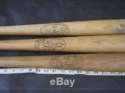 3 Vintage Baseball Bats Babe Ruth, Jackie Robinson, Yogi Berra