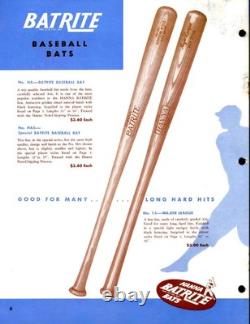 34 1950's Hanna Batrite Joe Gordon Style Baseball Bat No. HA 34 1950's Hanna Batrite Joe Gordon Style Baseball Bat No. HA