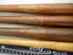 4 Vintage 1950s Bill Tuttle Louisville Slugger Mini Wooden Baseball Bats 22